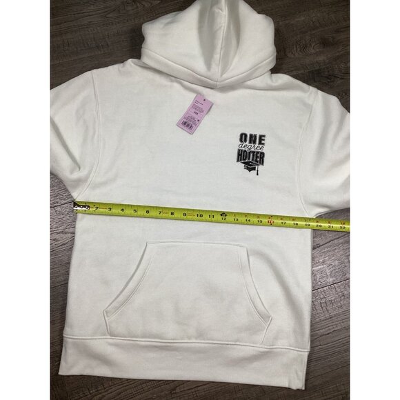 Wild Fable White One Degree Hotter Logo Mens Hoodie Sweater XXS School Winter - Picture 4 of 9